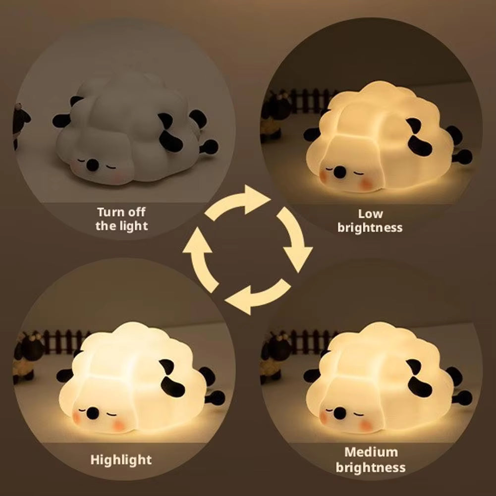 Kids Squishy Sleeping Sheep LED Night Light