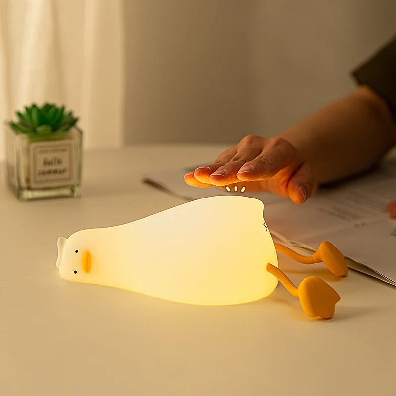 Kids Squishy Lying Flat Duck LED Night Light