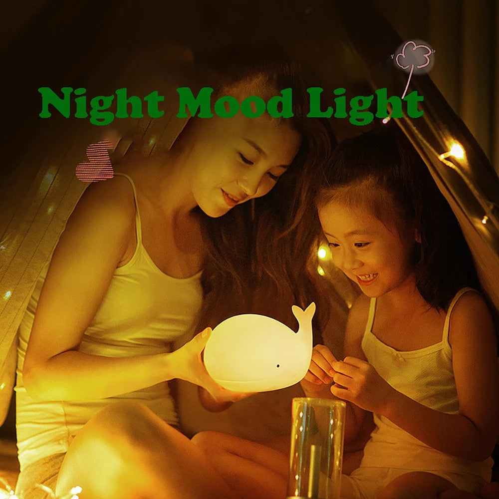 Kids Squishy Whale LED Night Light