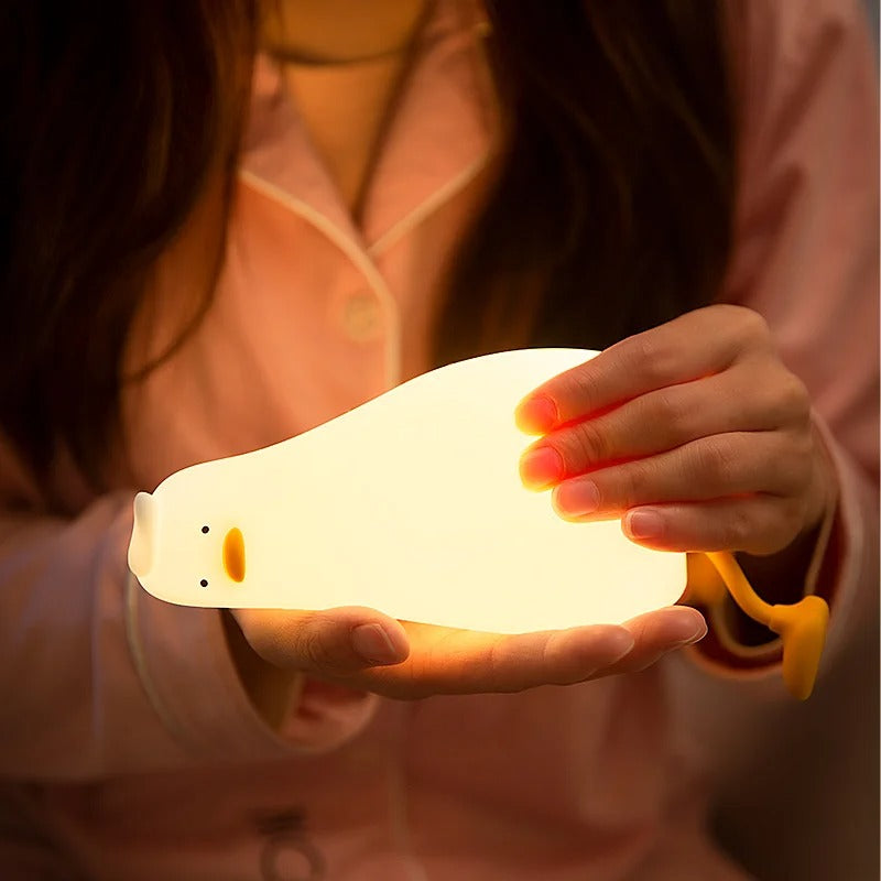 Kids Squishy Lying Flat Duck LED Night Light