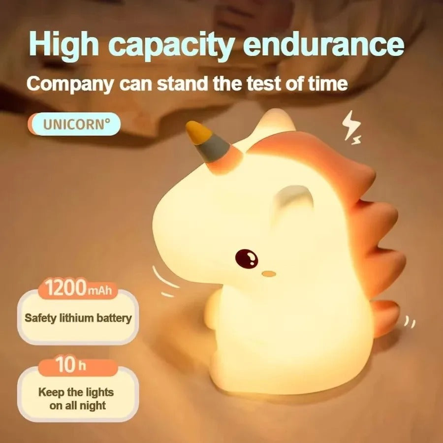 Kids Squishy Unicorn LED Night Light