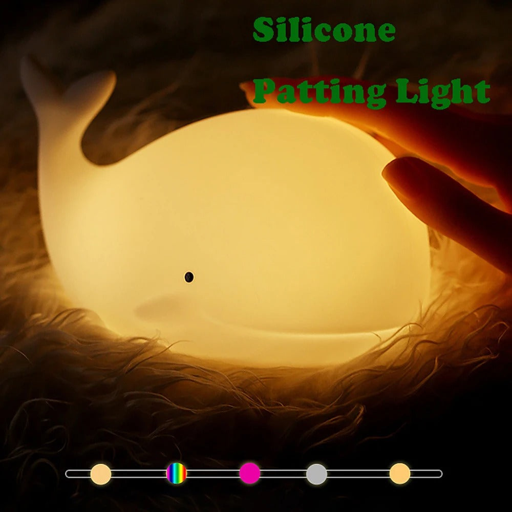 Kids Squishy Whale LED Night Light