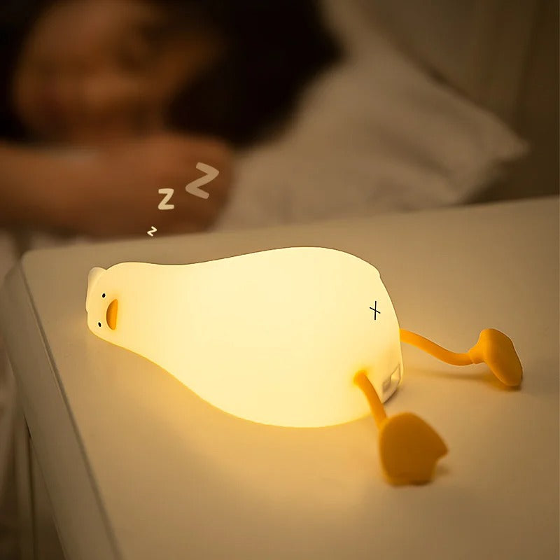 Kids Squishy Lying Flat Duck LED Night Light