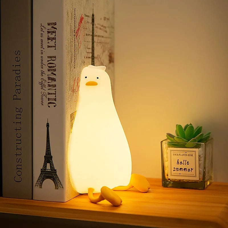 Kids Squishy Lying Flat Duck LED Night Light