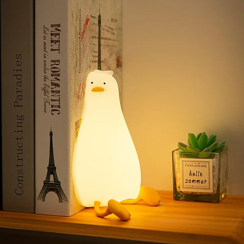 Kids Squishy Lying Flat Duck LED Night Light