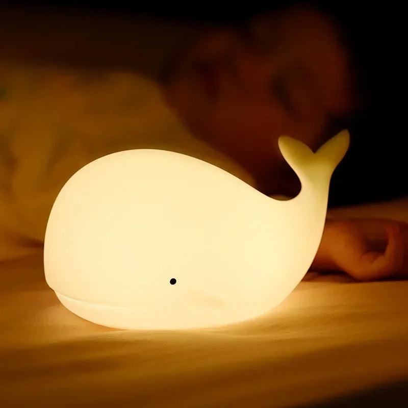 Kids Squishy Whale LED Night Light