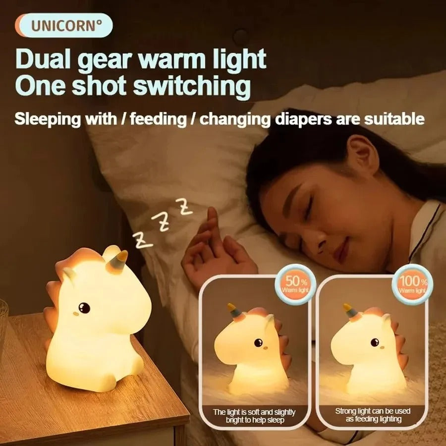 Kids Squishy Unicorn LED Night Light