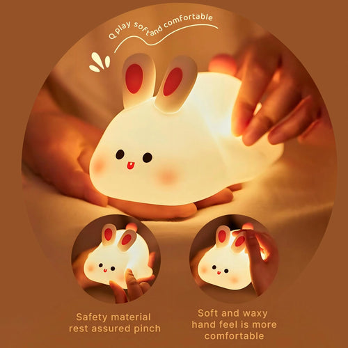 Kids Squishy Rabbit LED Night Light