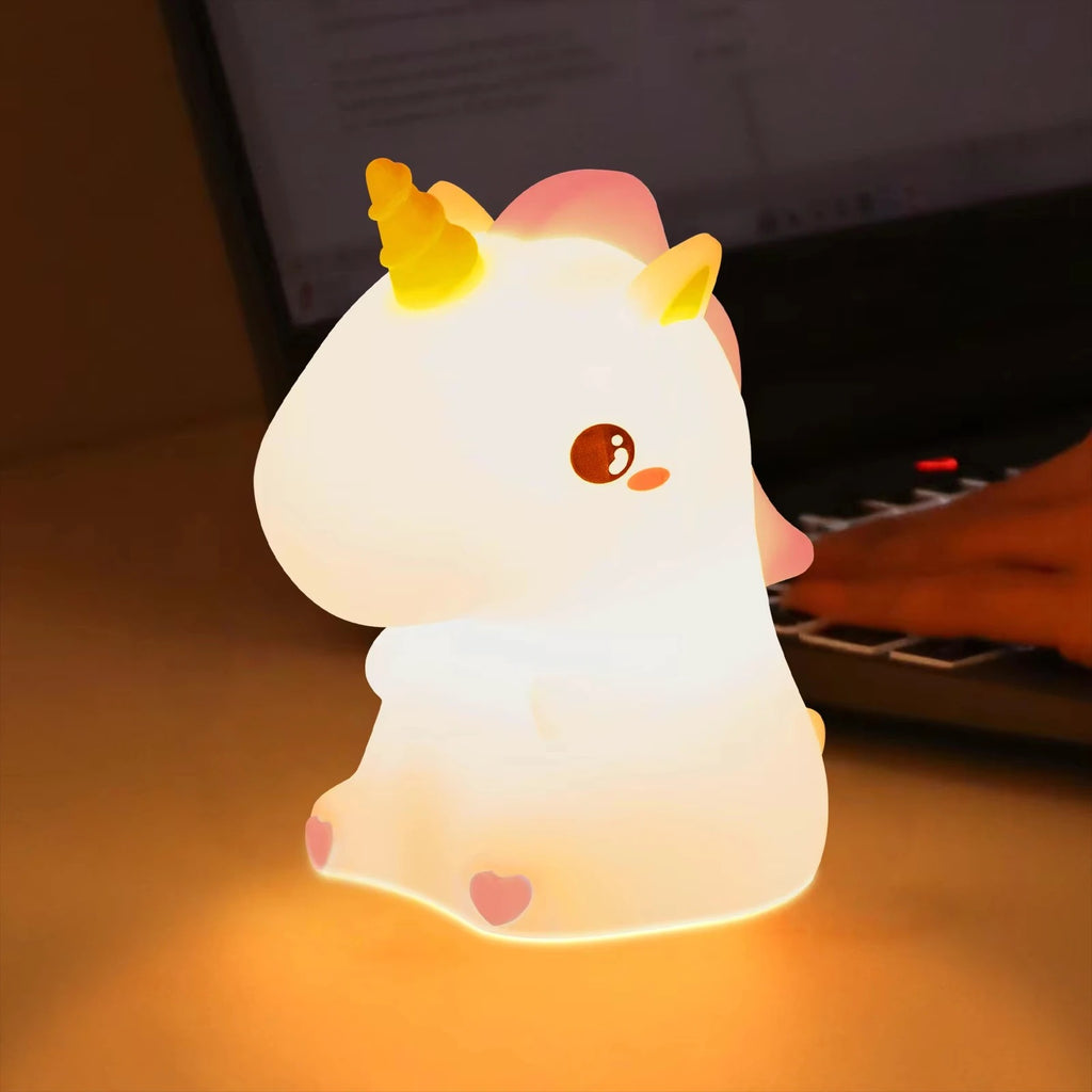 Kids Squishy Unicorn LED Night Light